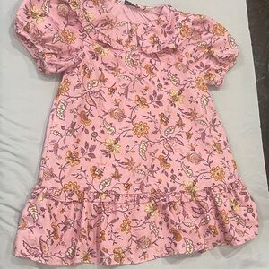 Janie and Jack Pink Floral Ruffle Hem Dress